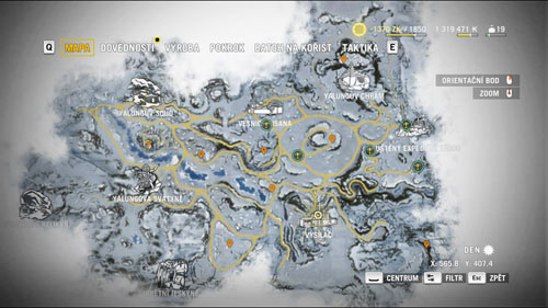 DLC Valley of the Yetti - mapa oblasti