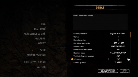 Far Cry Primal - Nastavení HD textur
